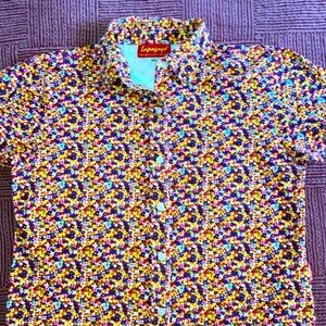 Lapagayo women’s size large floral Button Down Shirt Vibrant Casual Style